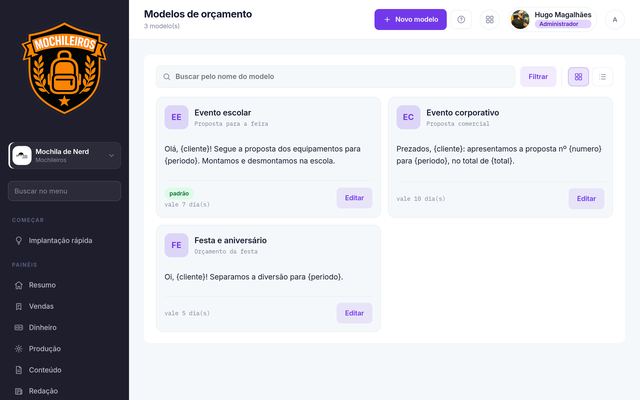 Modelo de orçamento